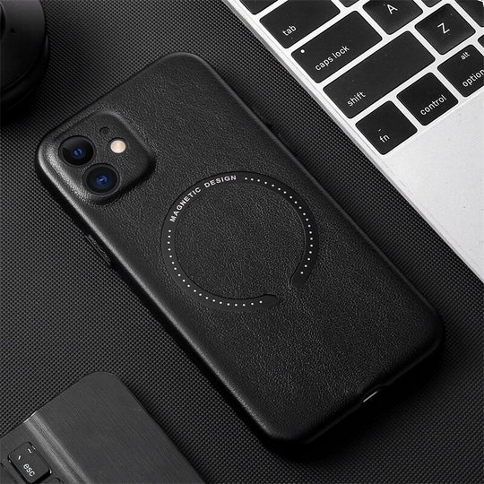 MagSafe Leather Case for Apple iPhone iPhone 12 and 13 Magnetic Design