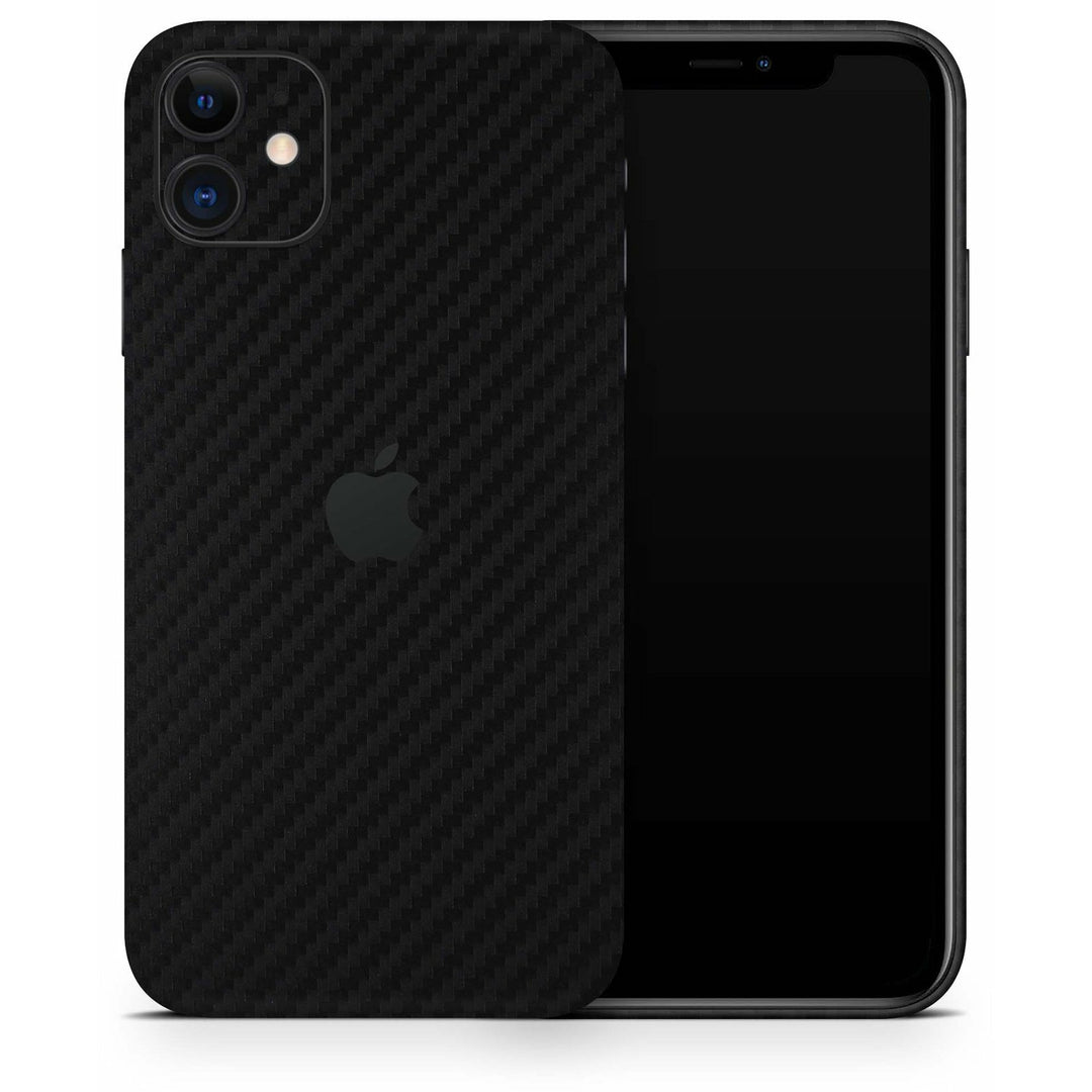Carbon Fibre iPhone 11 Skin Vinyl Wrap - Black - Ospeka Straps
