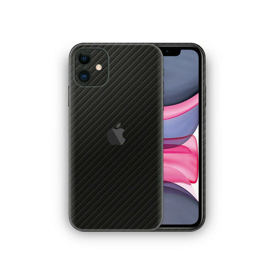 Carbon Fibre iPhone 11 Skin Vinyl Wrap - Black - Ospeka Straps