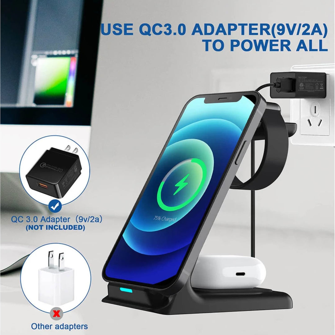 3-in-1 20W Fast Wireless Charging Dock for Apple iPhone - Ospeka Straps