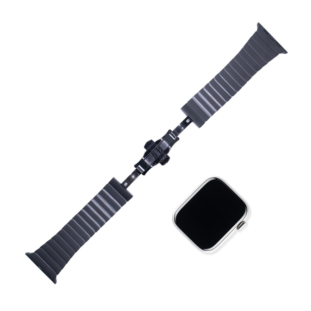 Butterfly Buckle Stainless Steel Link Strap for Apple Watch - Ospeka Straps