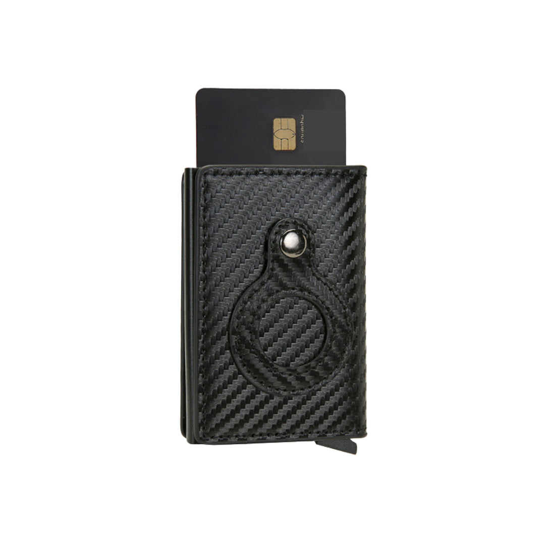 Slim RFID Safe Metal Wallet for men with AirTag Pocket